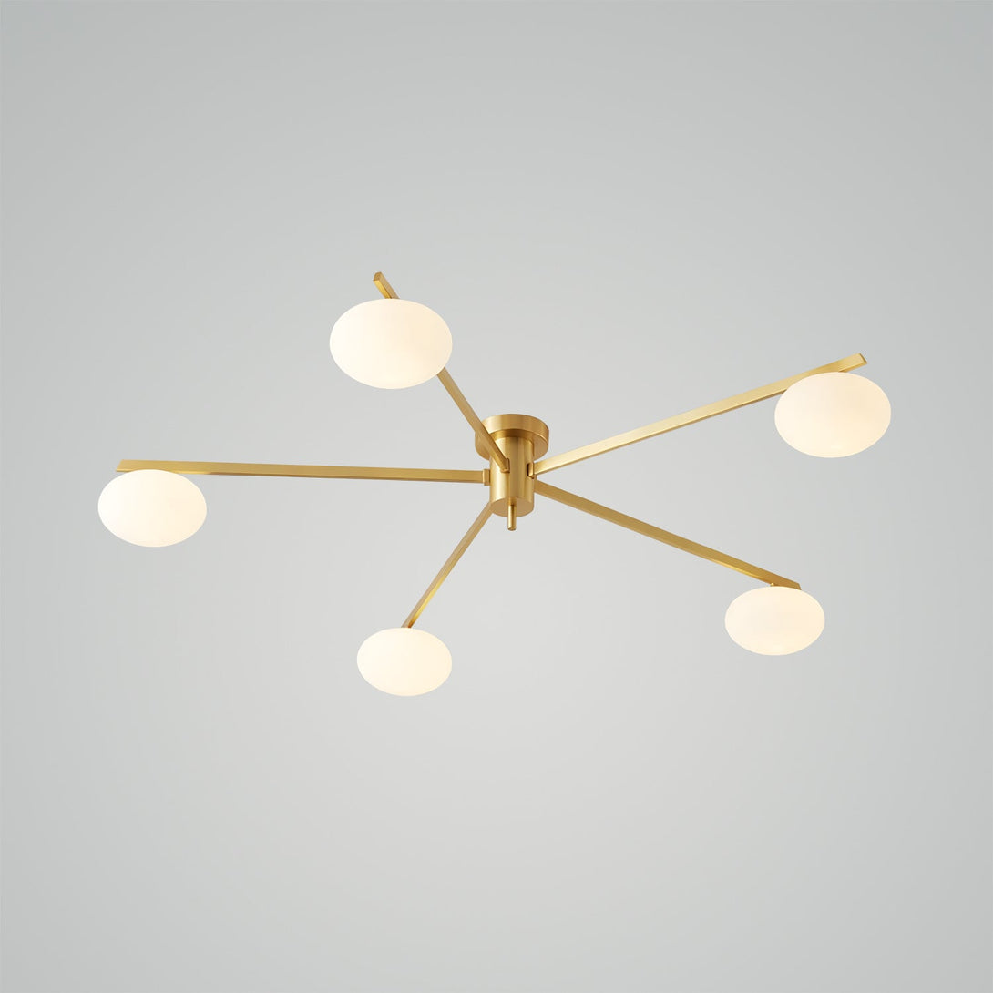 5Heads ∅43.3″ X H7.1″ / ∅110cm X H18cm-Brass White 
